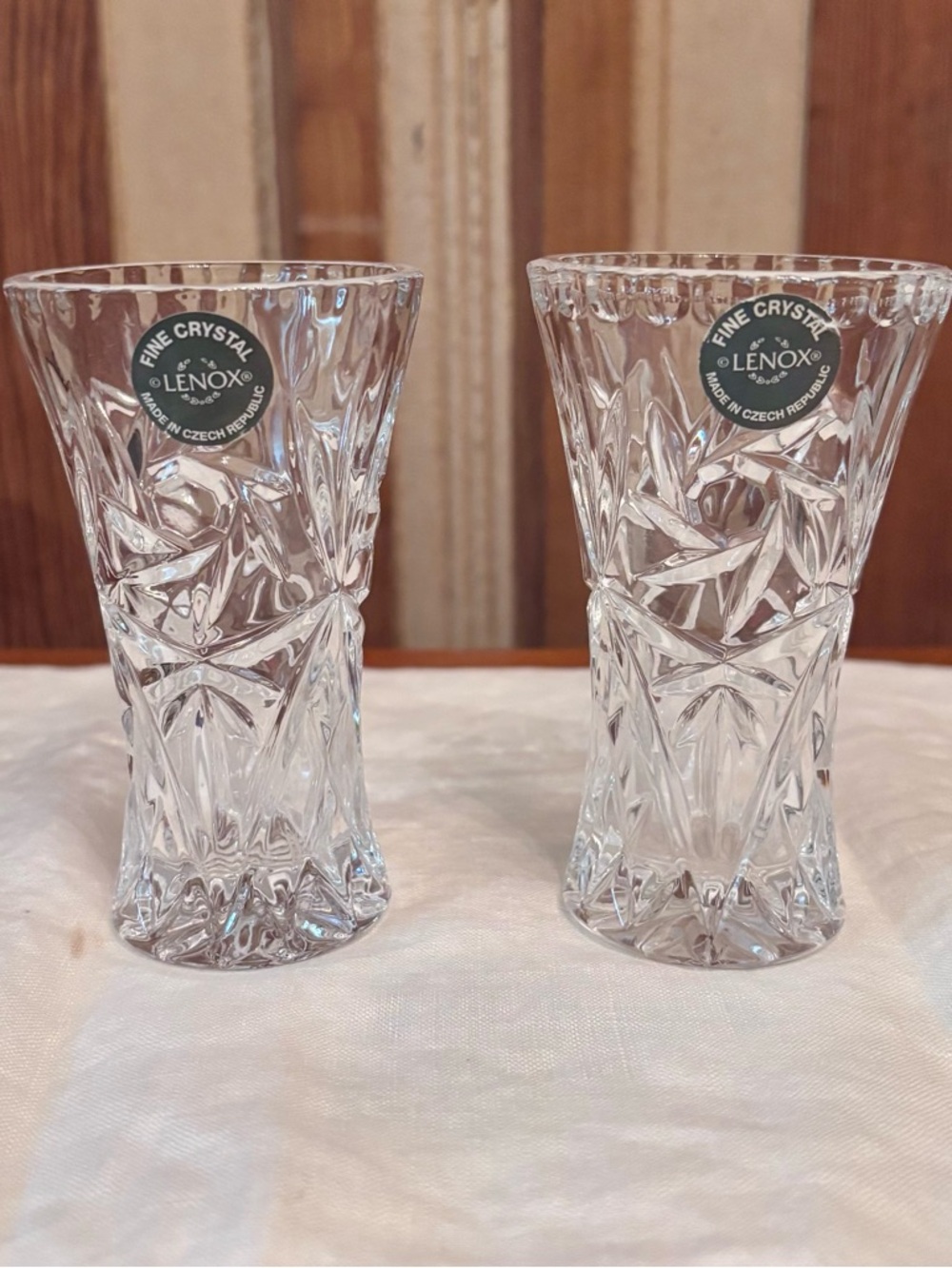 Lenox Clear Crystal Pair - Faceted Cut Design